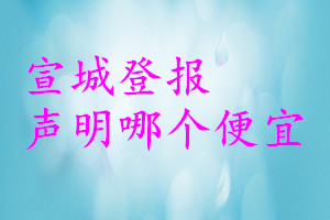 宣城登報聲明哪個便宜